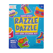 Razzle Dazzle Mini DIY Gem Sticker Kit - Happy Stuff - 8 Stickers | OOLY
