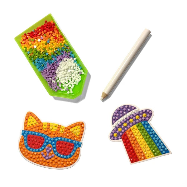 Razzle Dazzle Mini DIY Gem Sticker Kit - Happy Stuff - 8 Stickers | OOLY