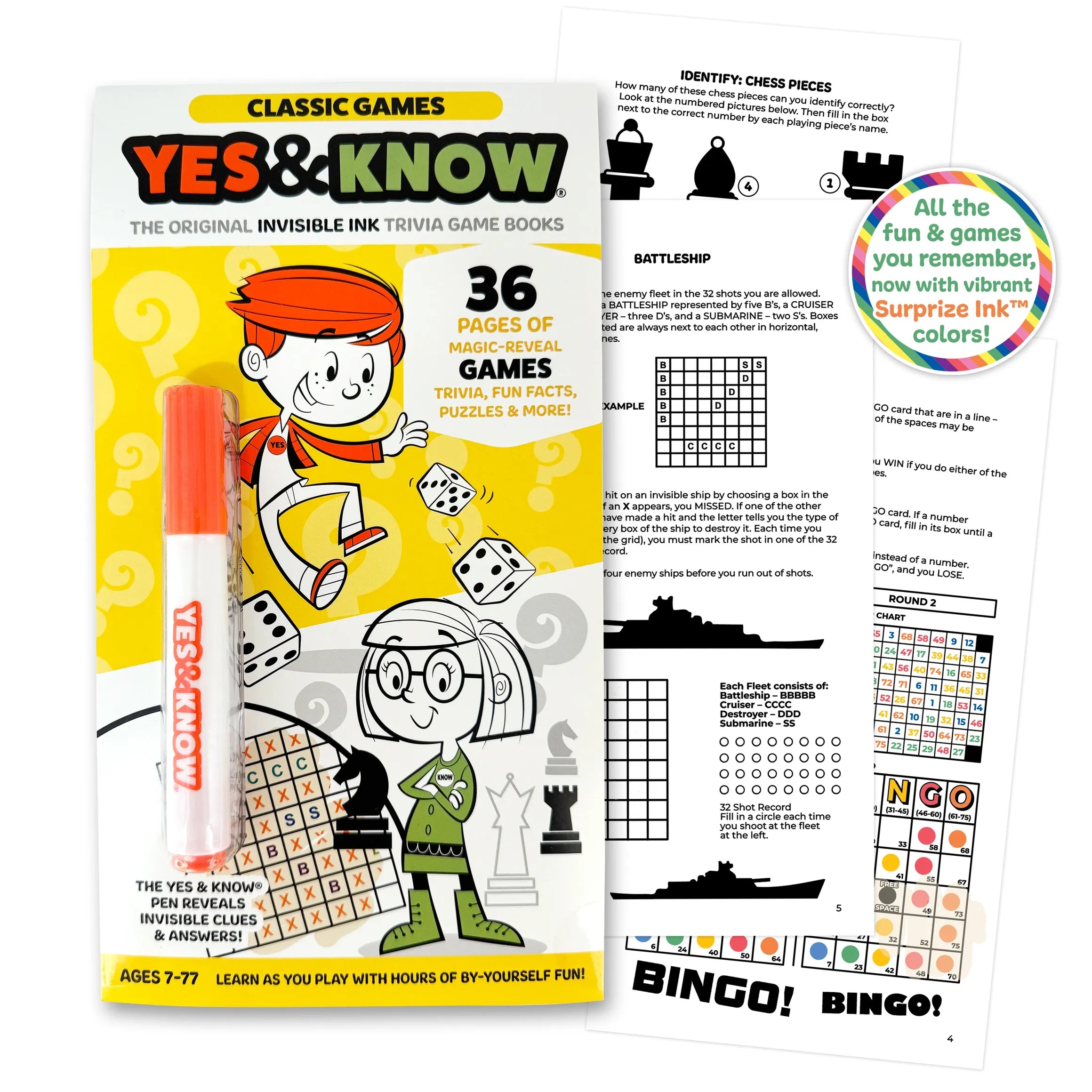The Original Yes & Know® Invisible Ink Trivia Game Books: Classic Games | Tree Town Toys