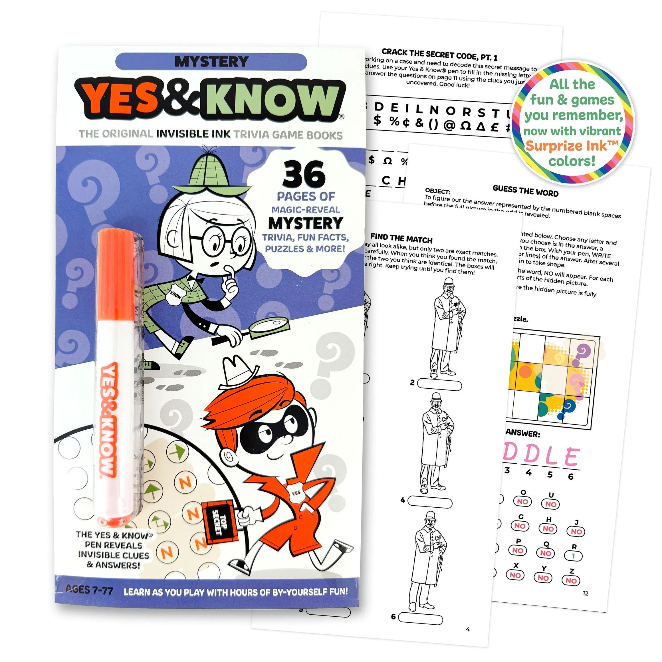 The Original Yes & Know® Invisible Ink Trivia Game Books: Mystery | Tree Town Toys