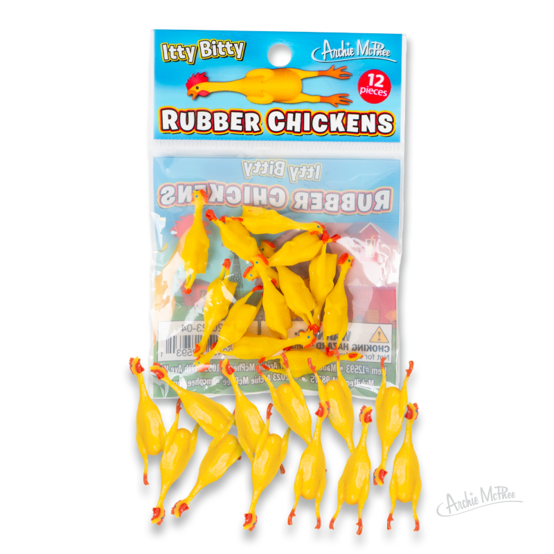 Itty Bitty Rubber Chicken - Bag of 12