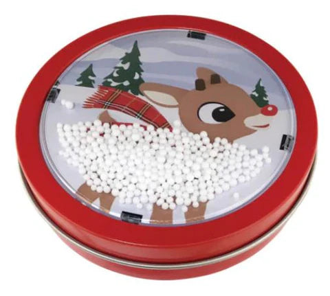 Rudolph Snow Globe Tin