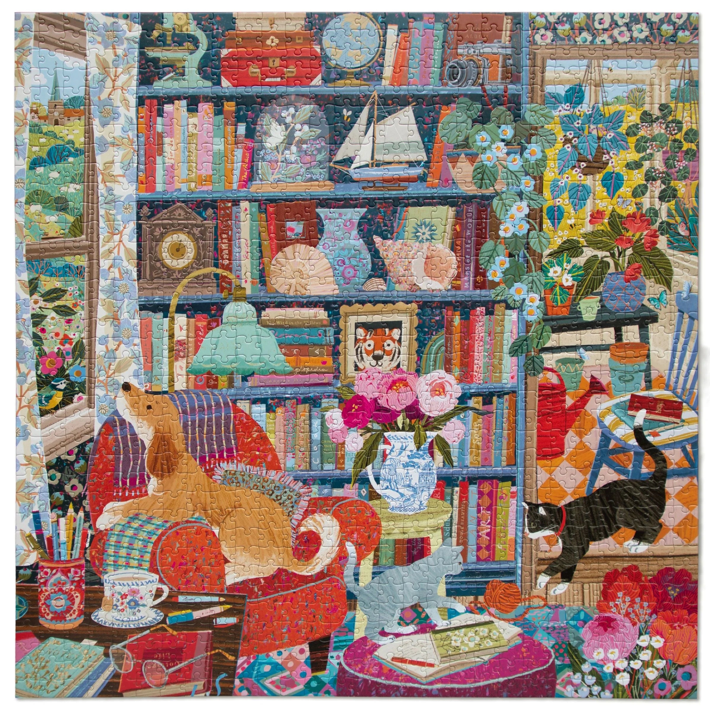 English Cottage Library 1000 Pc Puzzle | eeBoo