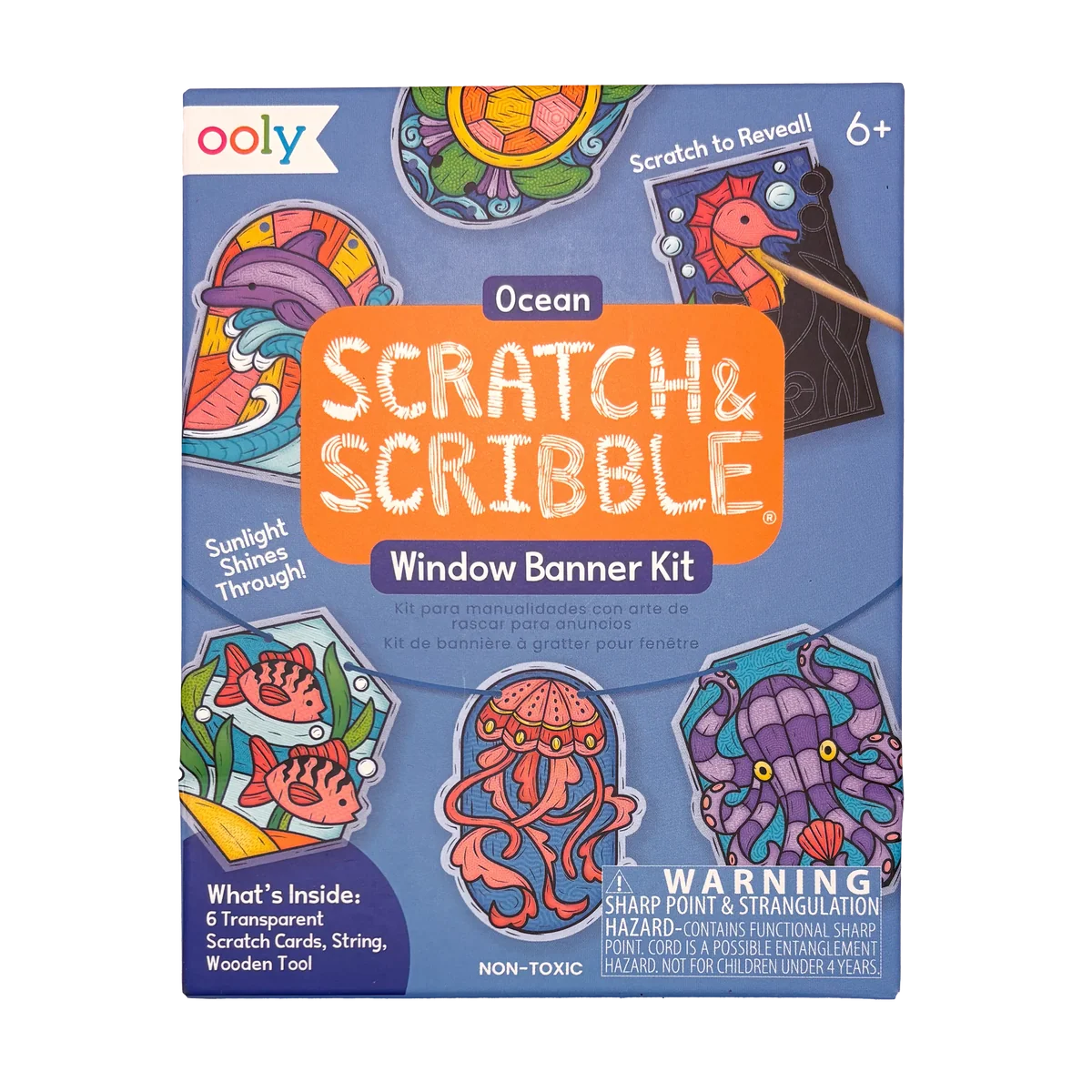 Scratch & Scribble Mini Window Banner Kit - Ocean - 6 Cards | OOLY