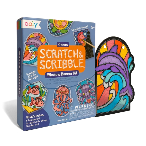 Scratch & Scribble Mini Window Banner Kit - Ocean - 6 Cards | OOLY