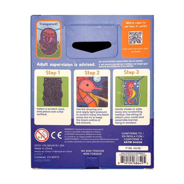 Scratch & Scribble Mini Window Banner Kit - Ocean - 6 Cards | OOLY