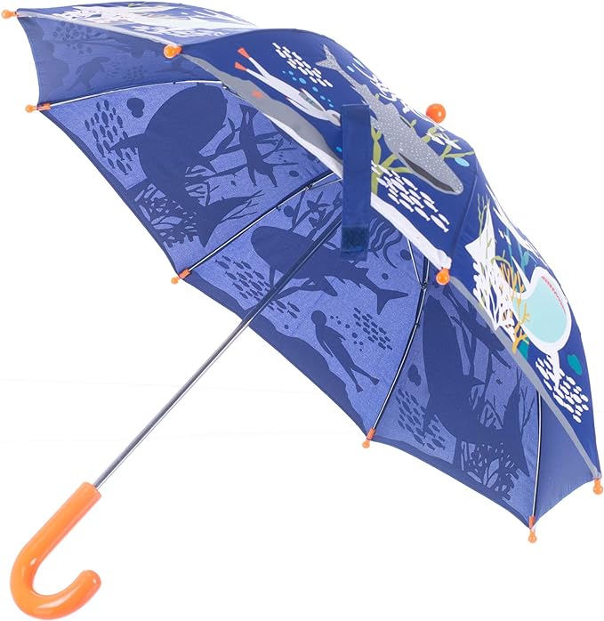 side view of umbrella including handle
