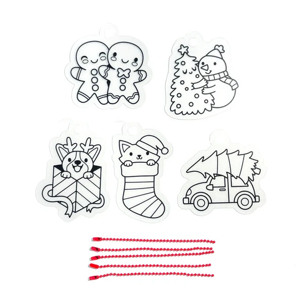 Shrink-Its! Mini DIY Shrink Art Kit - Holly Jolly - 5 Charms | OOLY