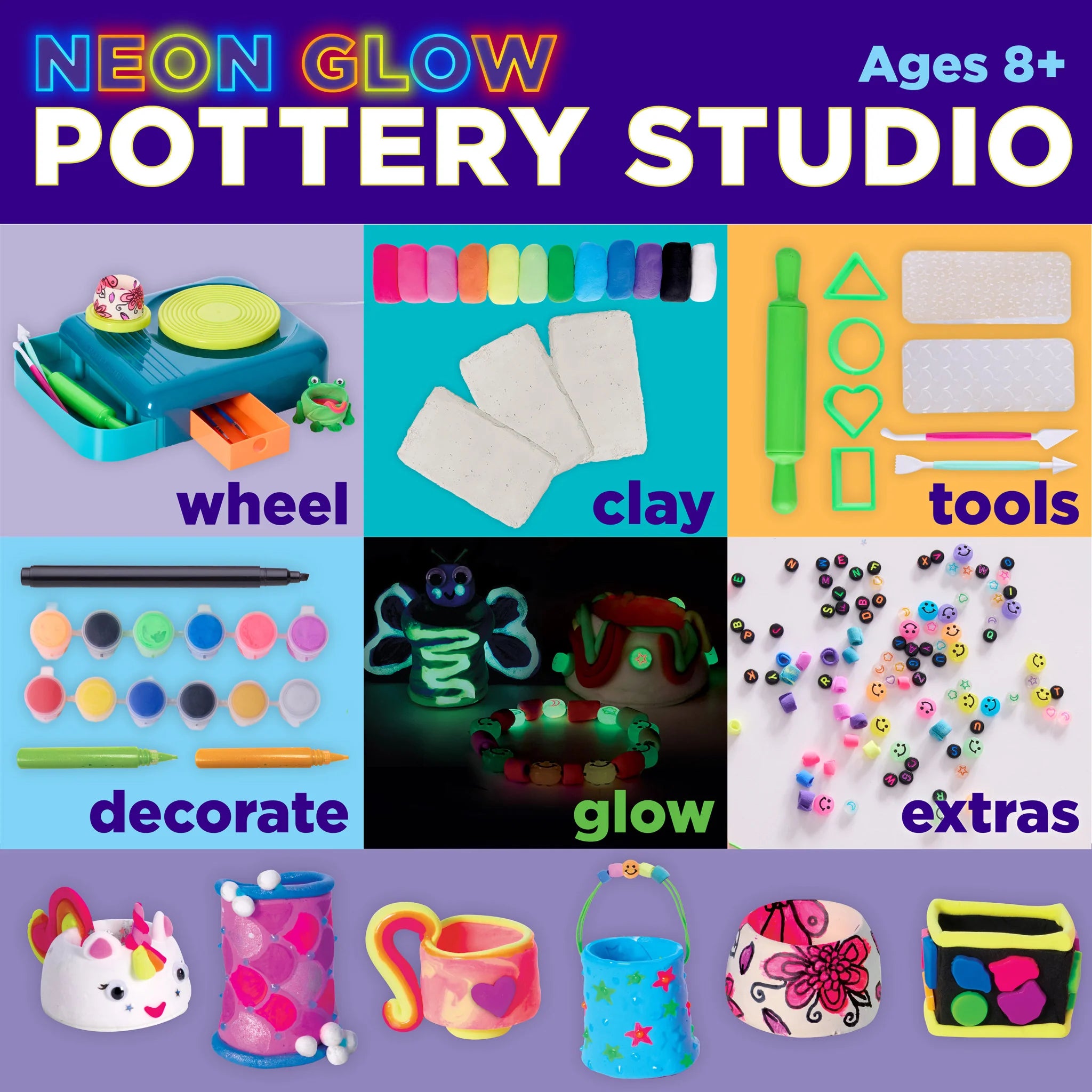 Neon Glow Pottery Studio | Creativity for Kids