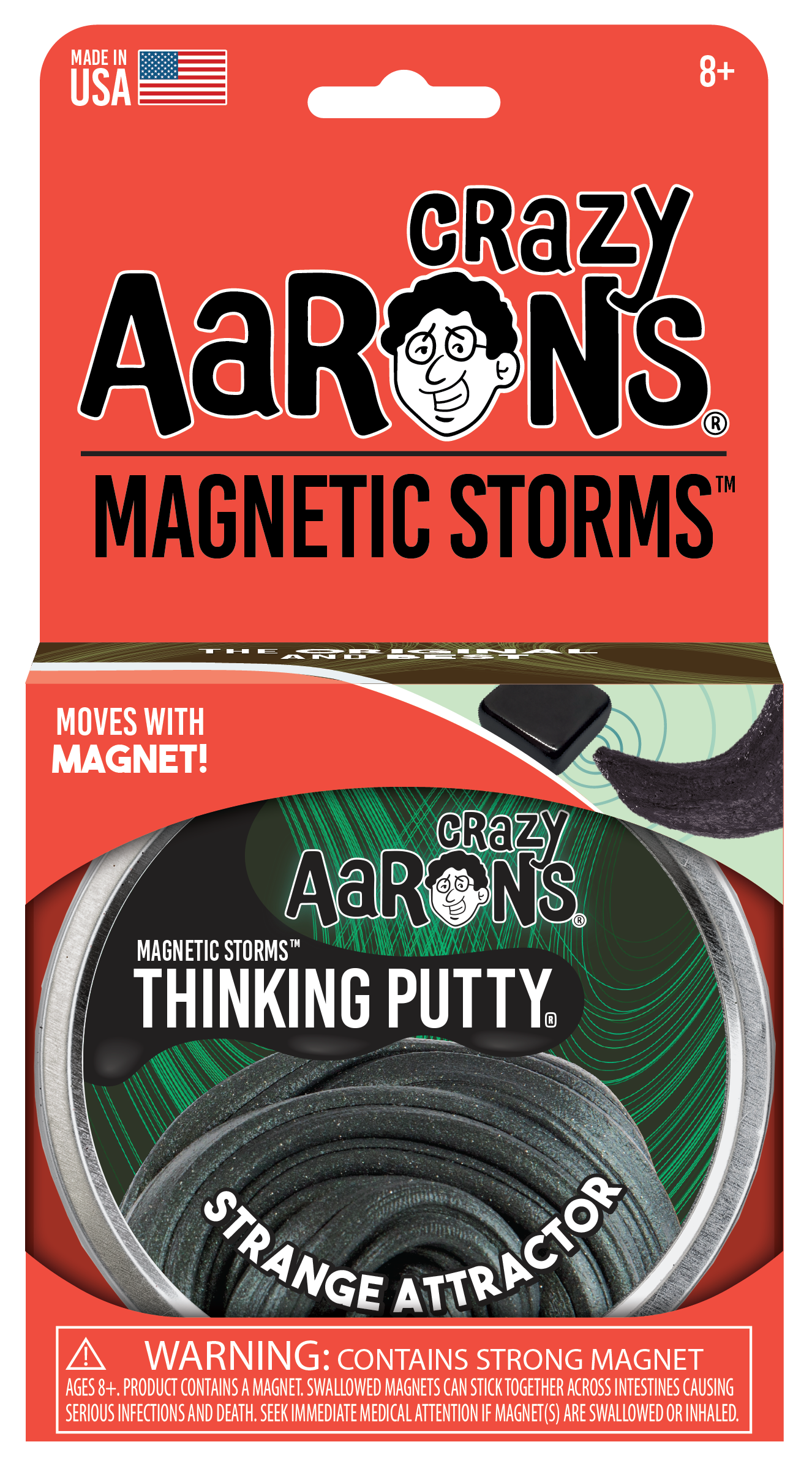 Magnetic Thinking Putty - Strange Attractor - Thinking Putty Tin 4" | Crazy Aaron's