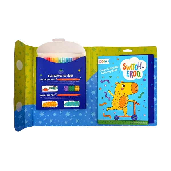 Switch-eroo! Color-Changing Activity Kit - Markers Stickers Coloring Book | OOLY