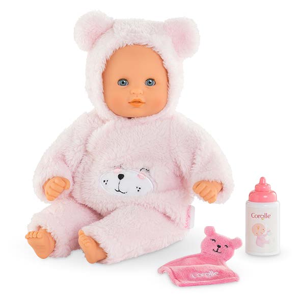 bebe calin teddy bear sitting with accessories