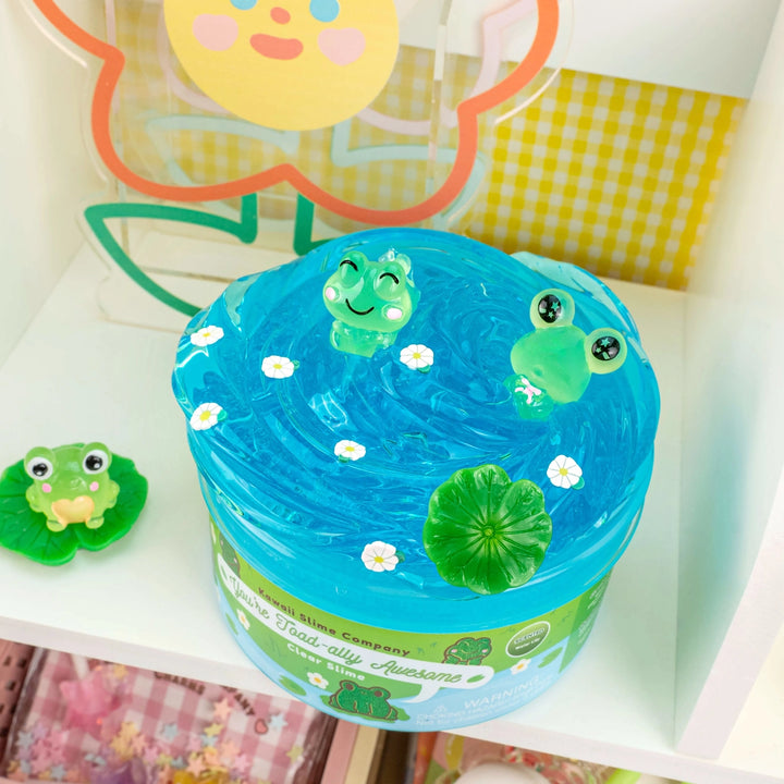 toadally awesome slime in packaging without lid and and with charms on top