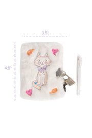 White Cuddle Cat Furry Journal & Pen | Great Pretenders