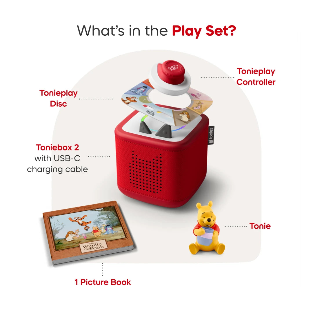 Toniebox 2 Play Set: Winnie the Pooh - Sunset Red | Tonies
