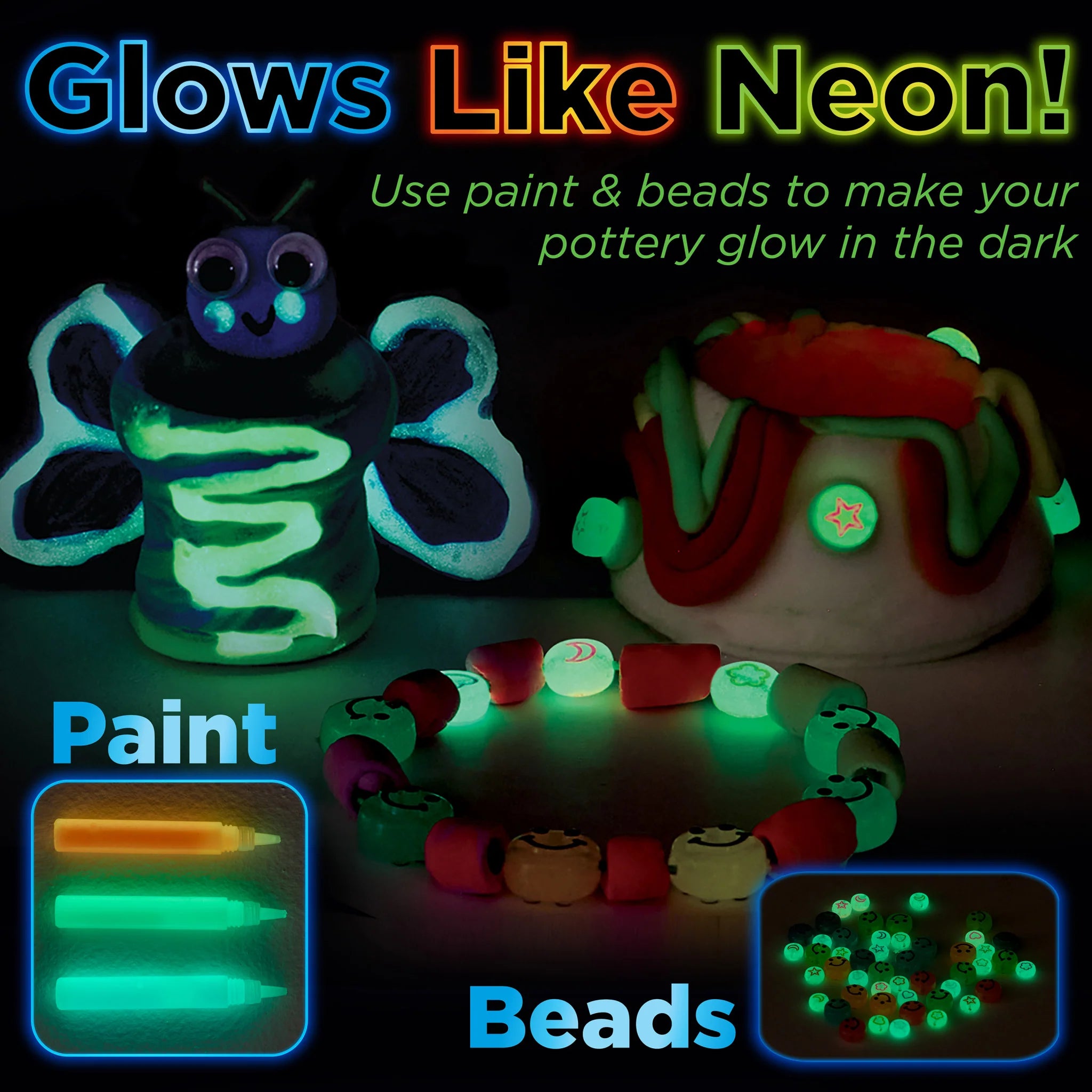 Neon Glow Pottery Studio | Creativity for Kids - LOCAL PICK UP ONLY
