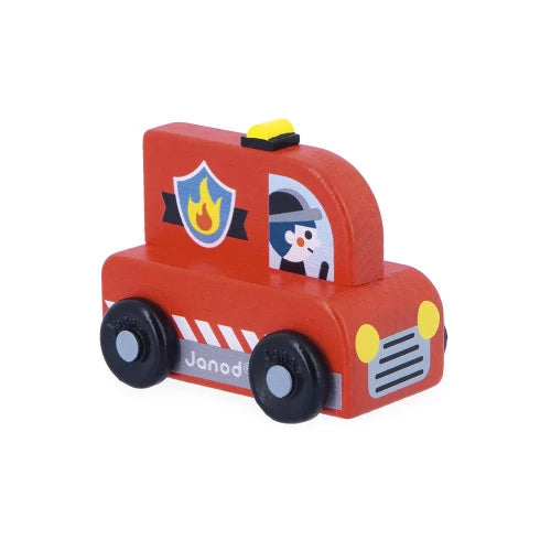 Wooden Fire Truck City - Cross Roads | Janod