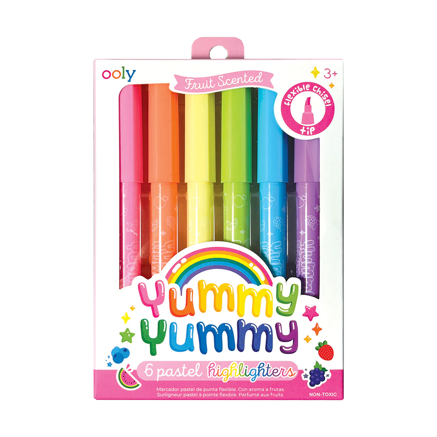cover art of front of yummy yummy scented highlighters packaging