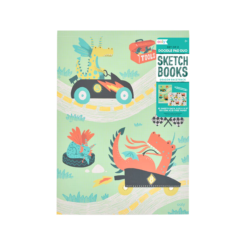 Dragon Race Tracks Doodle Pad Duo Sketchbooks - Set of 2 | OOLY