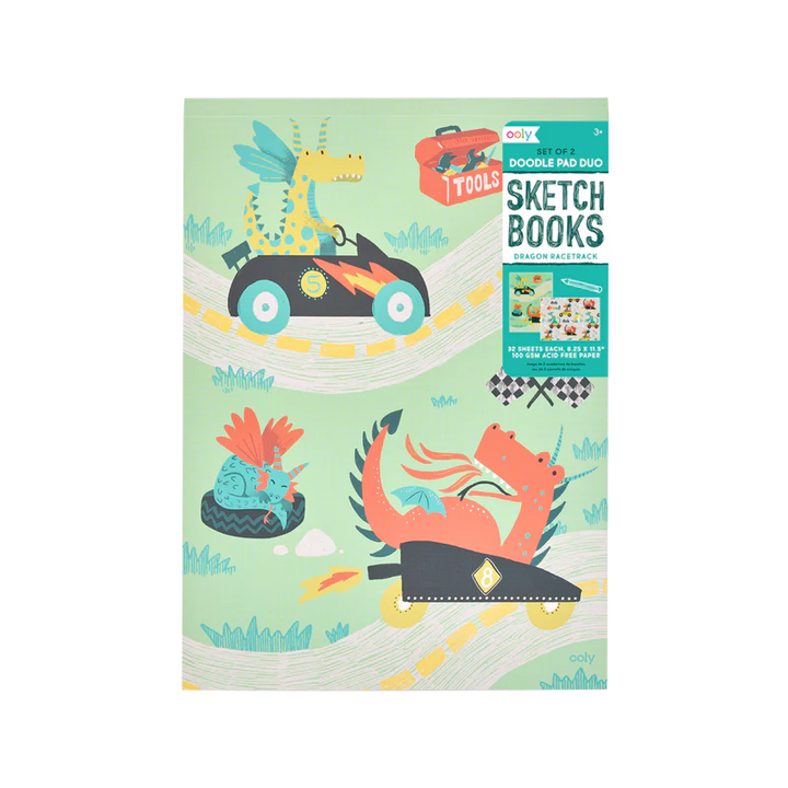 Dragon Race Tracks Doodle Pad Duo Sketchbooks - Set of 2 | OOLY