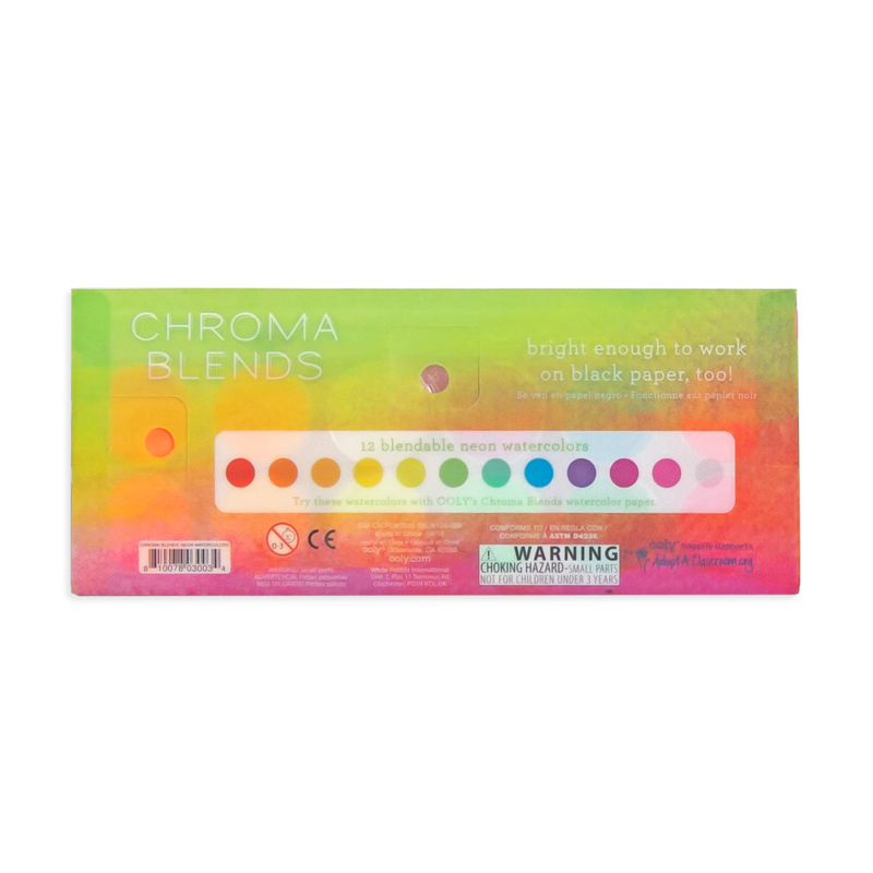Chroma Blends Watercolor Paints - Neon 13pc Set | OOLY