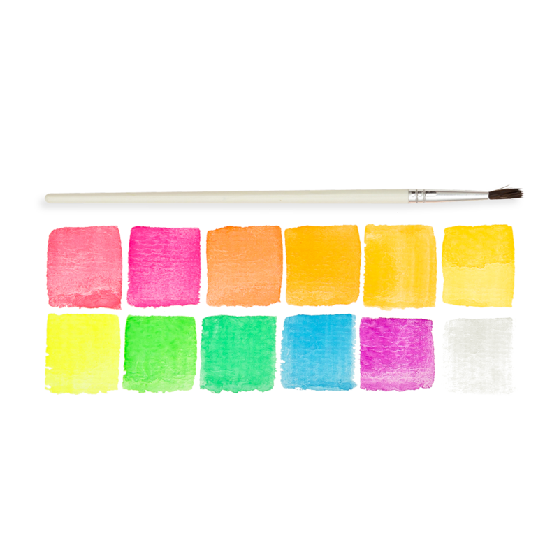 Chroma Blends Watercolor Paints Neon 13pc Set OOLY The Curious Bear Toy Book Shop