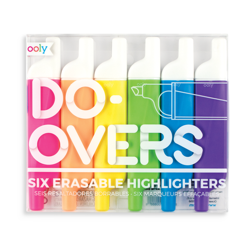 Do-Overs Erasable Highlighters - Set of 6 | OOLY