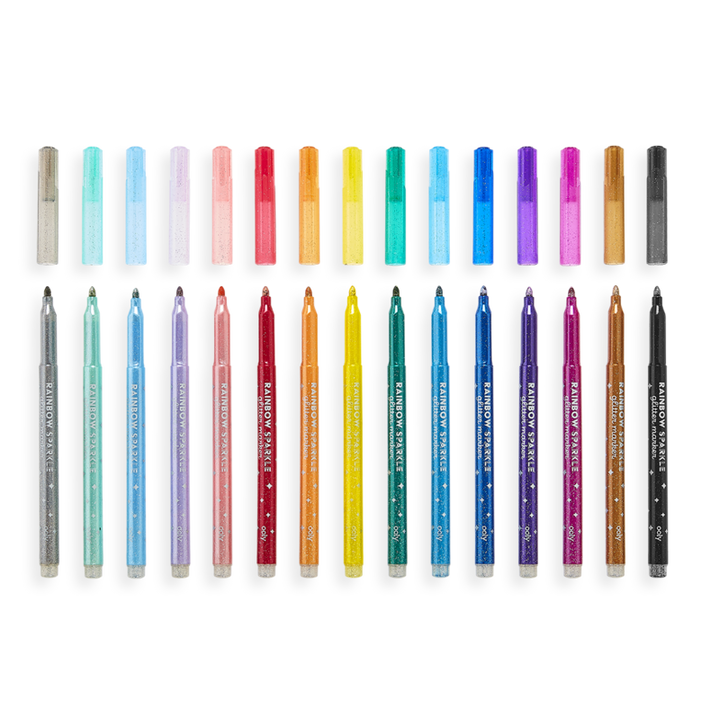 Rainbow Sparkle Glitter Markers - Set of 15 | OOLY