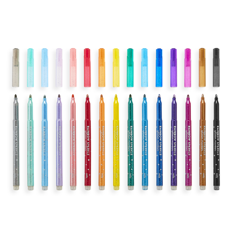 Rainbow Sparkle Glitter Markers - Set of 15 | OOLY