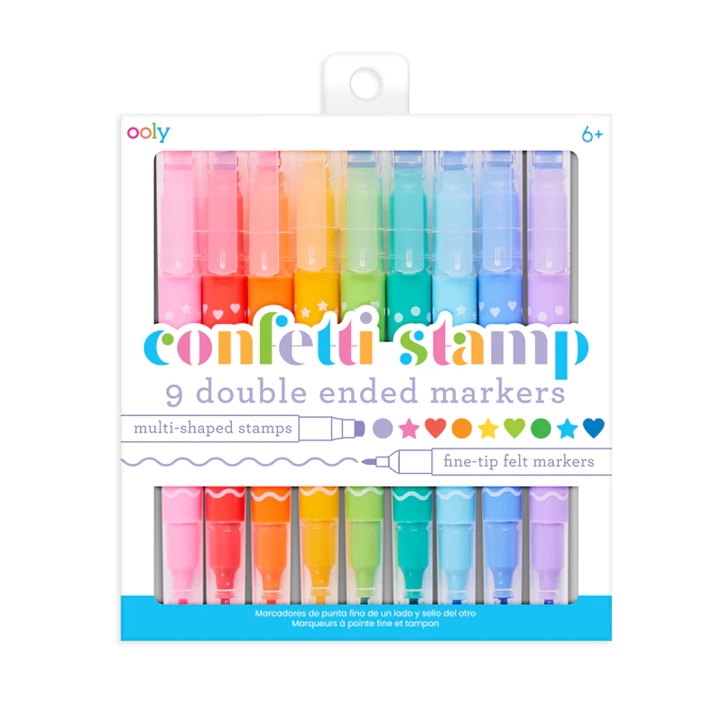 Confetti Stamp Double-Ended Stamp Markers - Set of 9 | OOLY