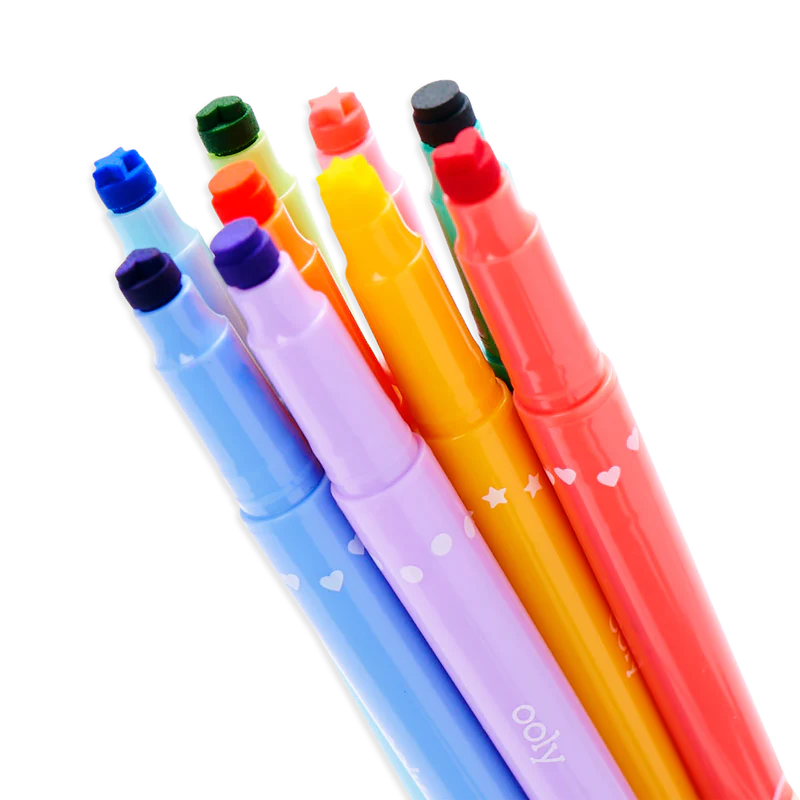 Confetti Stamp Double-Ended Stamp Markers - Set of 9 | OOLY