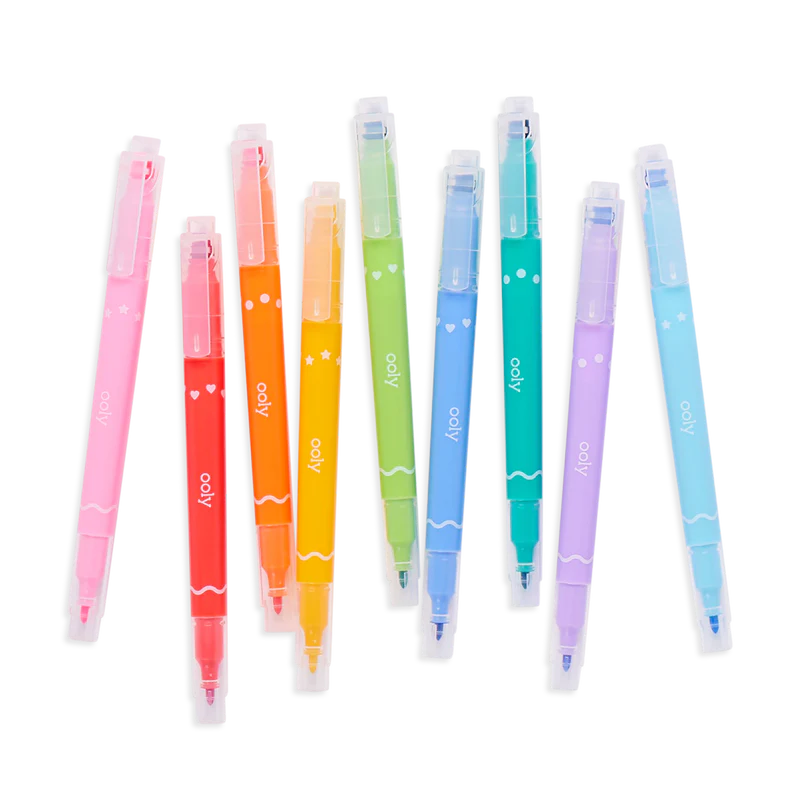 Confetti Stamp Double-Ended Stamp Markers - Set of 9 | OOLY