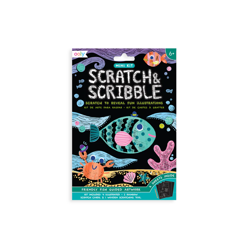 Friendly Fish Scratch & Scribble Mini Scratch Art Kit | OOLY