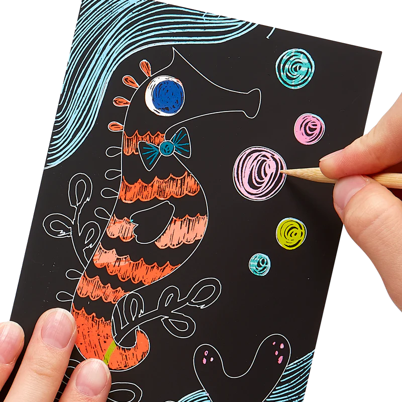 Friendly Fish Scratch & Scribble Mini Scratch Art Kit | OOLY