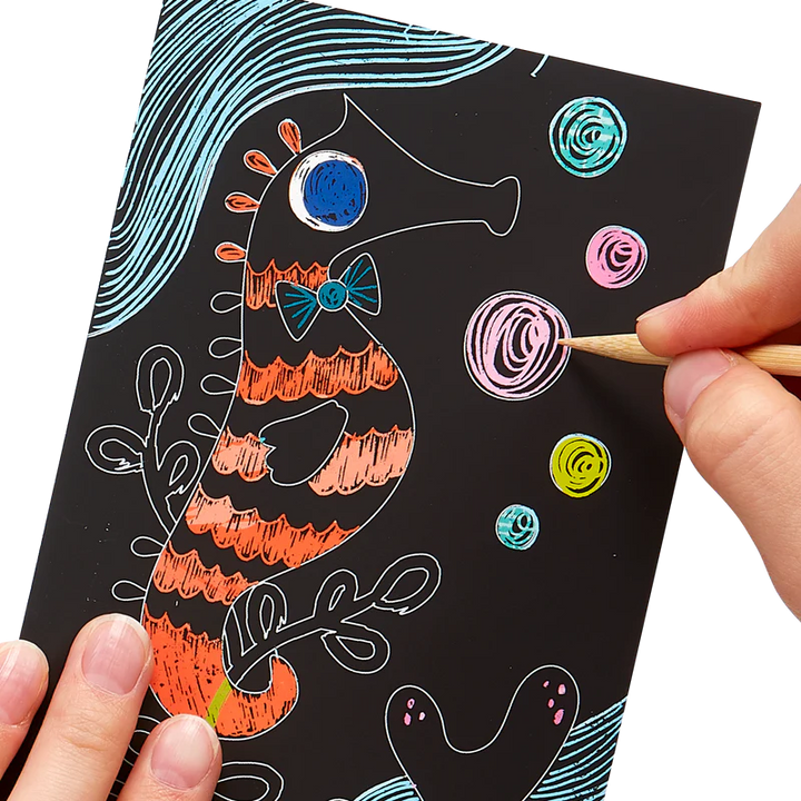 Friendly Fish Scratch & Scribble Mini Scratch Art Kit | OOLY