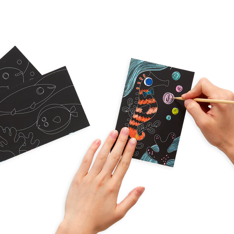 Friendly Fish Scratch & Scribble Mini Scratch Art Kit | OOLY