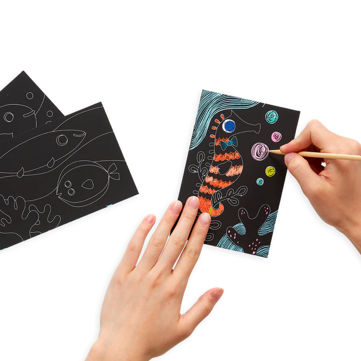 Friendly Fish Scratch & Scribble Mini Scratch Art Kit | OOLY