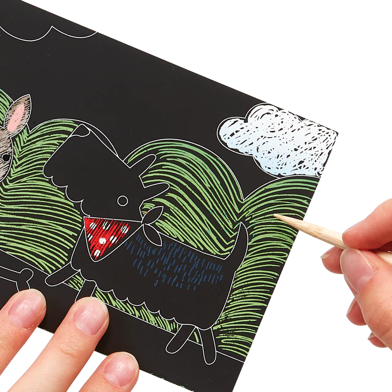 Playful Pups Scratch and Scribble Mini Scratch Art Kit | OOLY