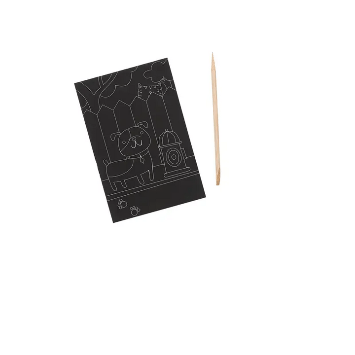 Playful Pups Scratch and Scribble Mini Scratch Art Kit | OOLY