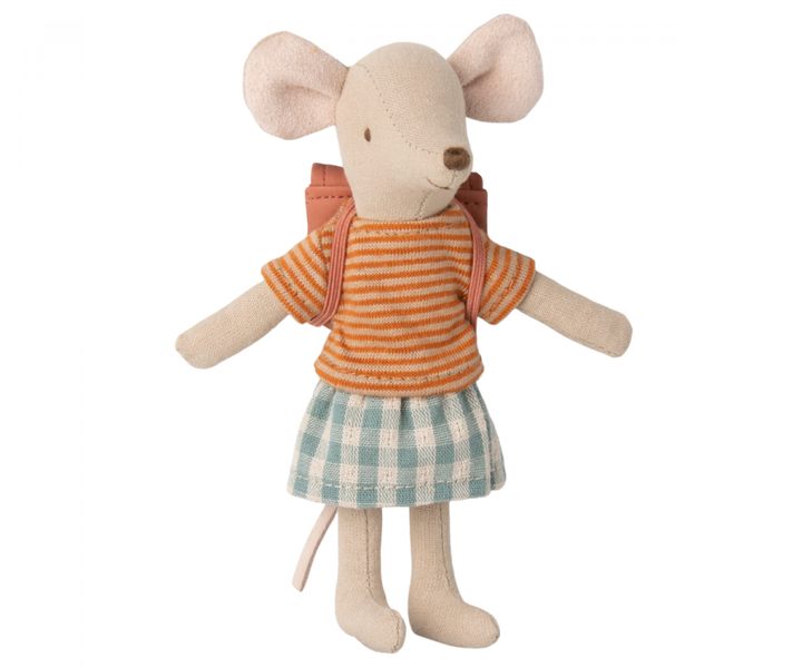 Tricycle Mouse, Big Sister with Bag - Old Rose