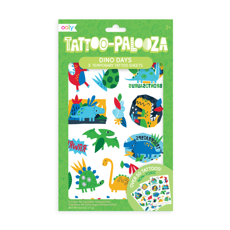 Tattoo-Palooza Temporary Tattoos - Dino Days - 3 Sheets