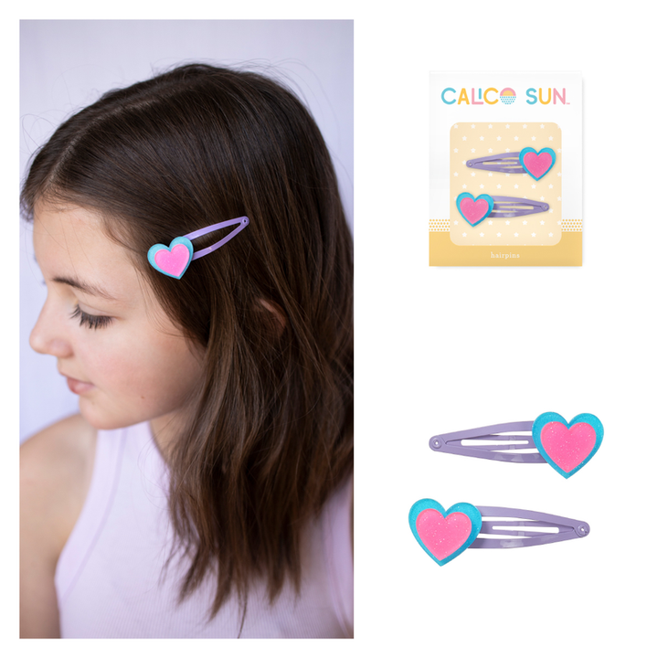 Alexa Hair Clip - Heart - Set of 2 | Calico Sun