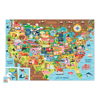 completed USA map puzzle