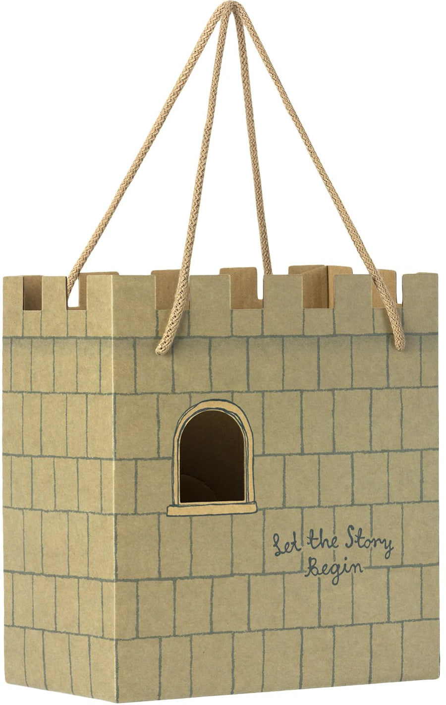 castle shaped paper bag with rope handles