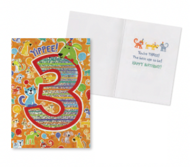 Age 3 Pattern Foil Card