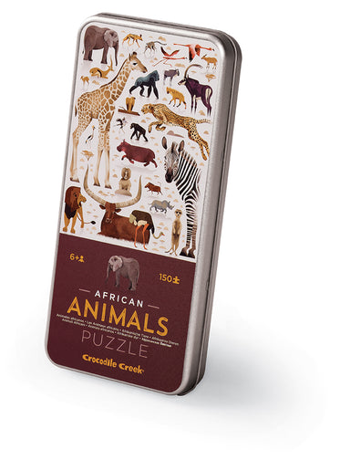 front of African Animals puzzle tin