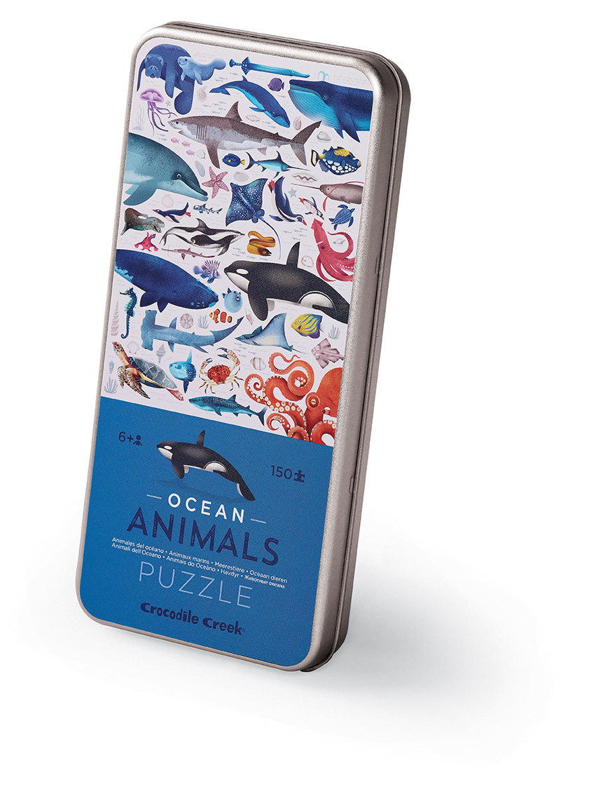 Ocean animals tin puzzle box