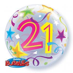 21 Brilliant Stars Bubble Balloon Bouquet