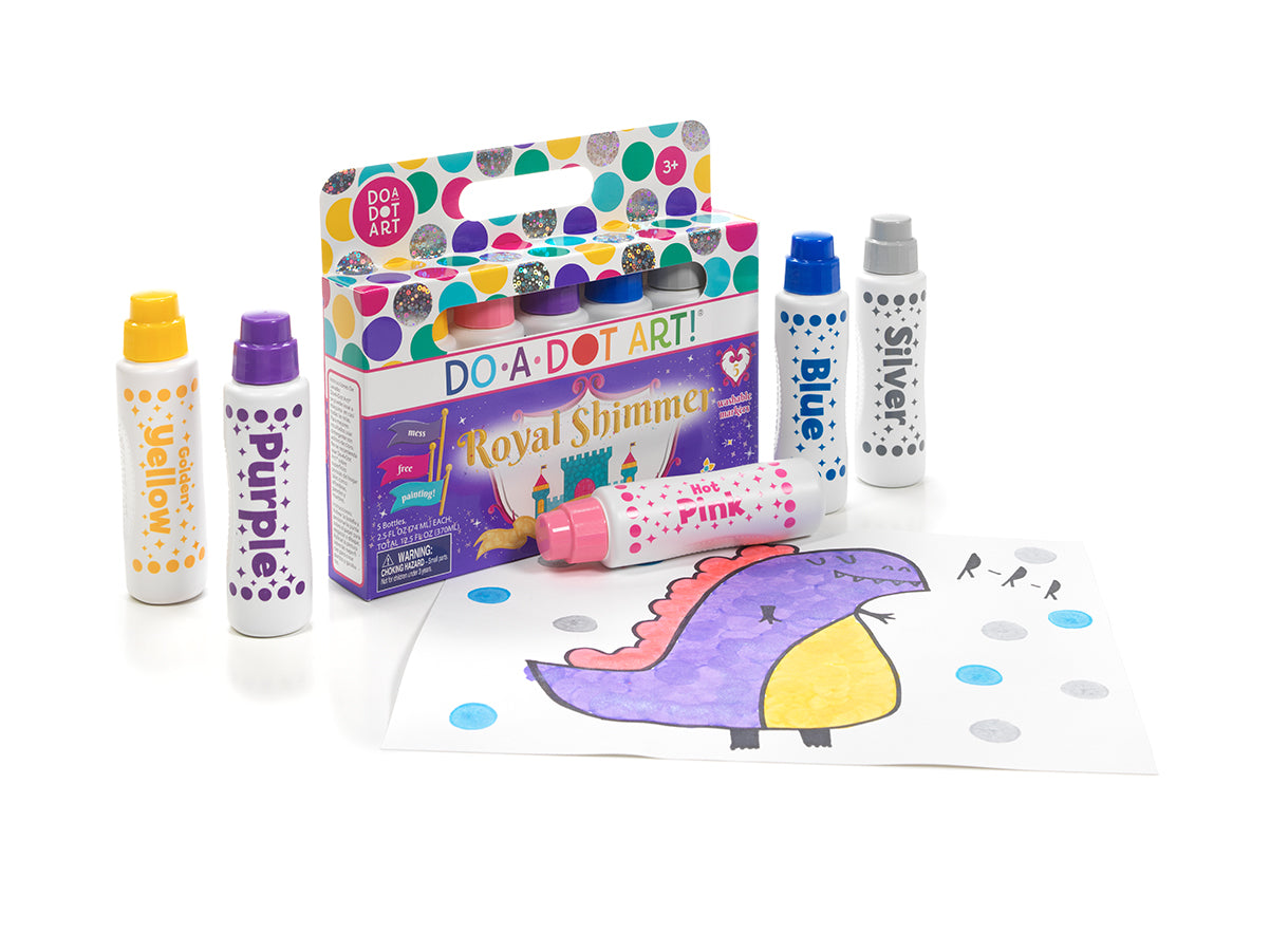 Do A Dot box and pens next to coloring sheet