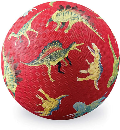 red playball with dinosaur design